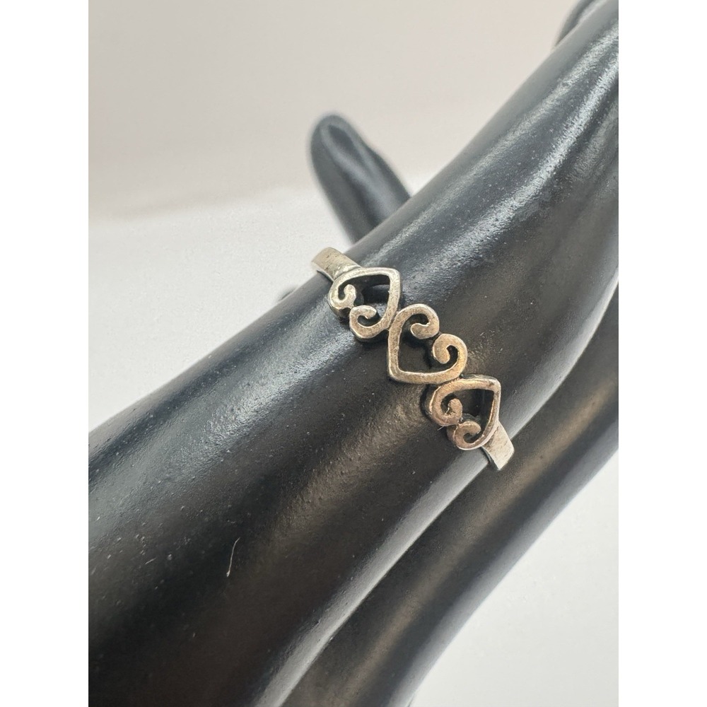 Sterling Silver Filigree Scroll Ring Openwork Band Size 7.75
